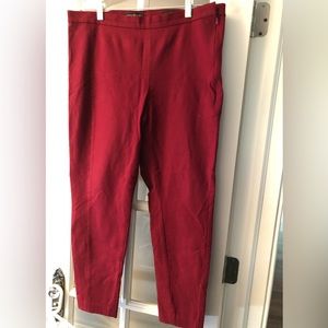 Banana Republic Size 14 side zip burgandy pants